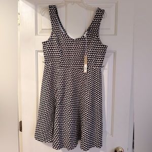NWT Lauren Conrad Fit & Flare Heart Print Skater Dress - Size L